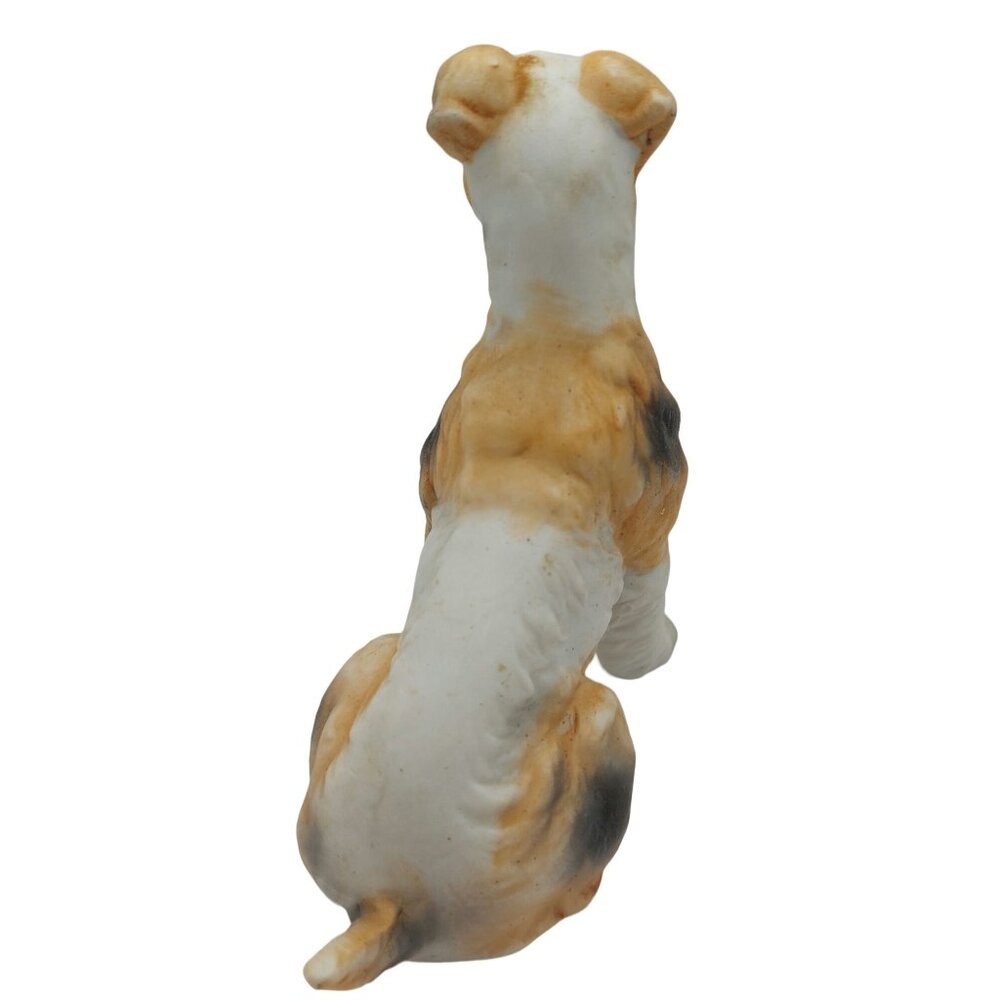 Vintage Porcelain Wire Haired Terrier Dog Figurine 4" Hand-Painted Made In Korea - Picture 2 of 9
